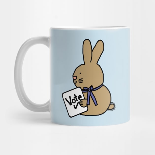 Cute Bunny Rabbit with Vote Sign by ellenhenryart